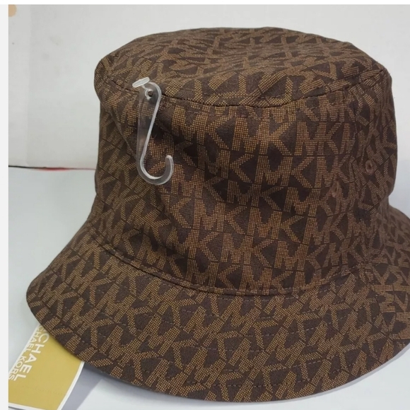 NEW MICHAEL KORS BUCKET HAT BROWN color W/MK LOGO SIZE M/L- Brown - Picture 2 of 3